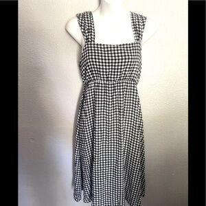 PEACH LOVE Aim to Breeze A-Line black/white gingham back bow tie dress size S